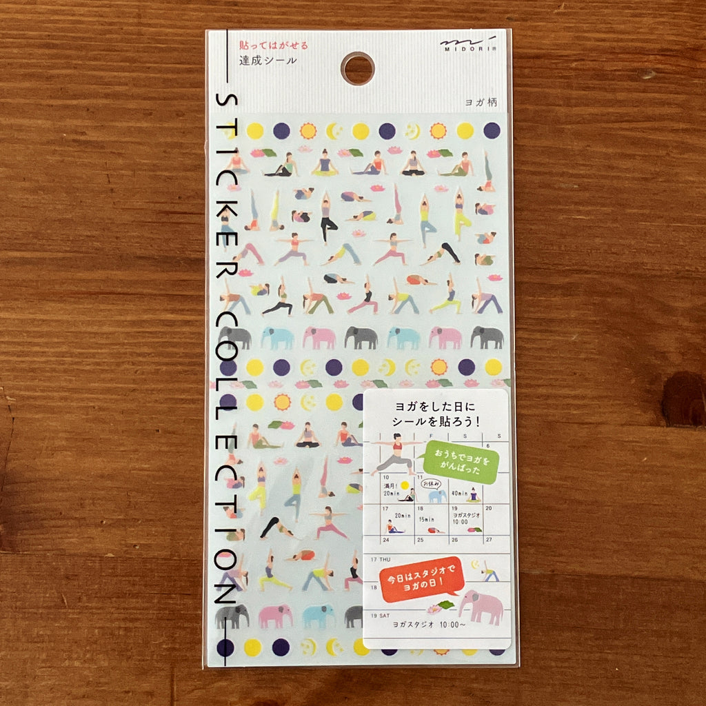 Mini Sticker Set Yoga for Planner 122pcs, MIDORI